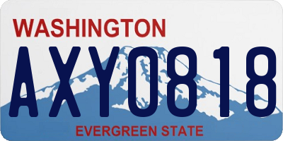 WA license plate AXY0818
