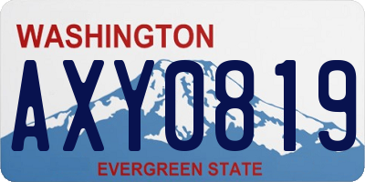 WA license plate AXY0819