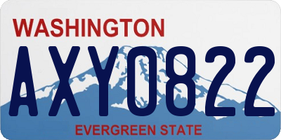 WA license plate AXY0822