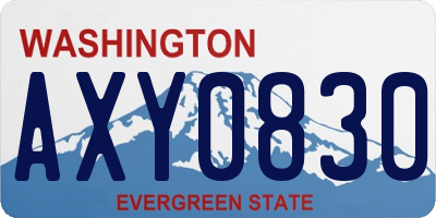 WA license plate AXY0830
