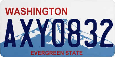 WA license plate AXY0832