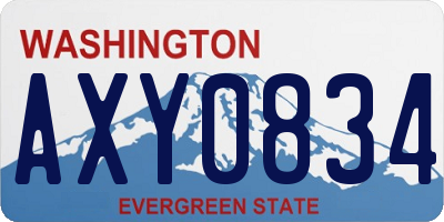 WA license plate AXY0834