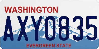 WA license plate AXY0835