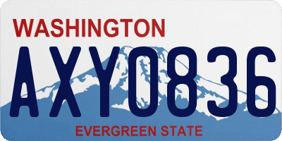 WA license plate AXY0836