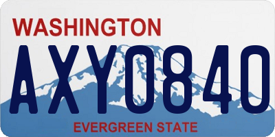 WA license plate AXY0840