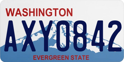 WA license plate AXY0842