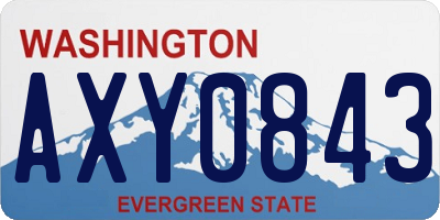 WA license plate AXY0843