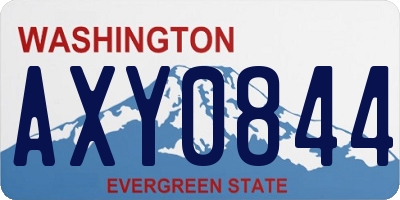 WA license plate AXY0844