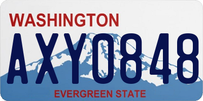 WA license plate AXY0848