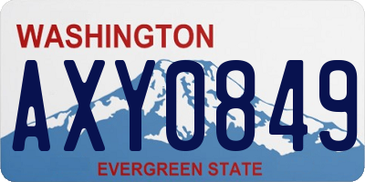 WA license plate AXY0849