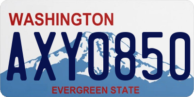 WA license plate AXY0850