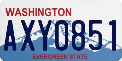 WA license plate AXY0851