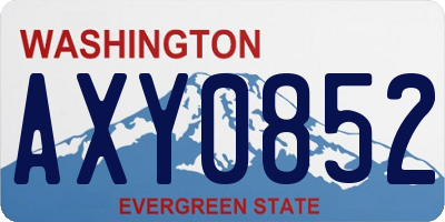 WA license plate AXY0852