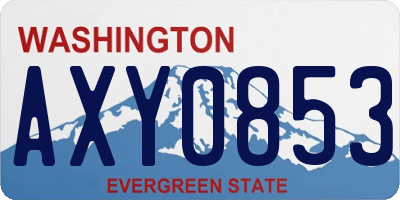 WA license plate AXY0853