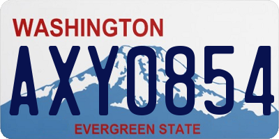 WA license plate AXY0854
