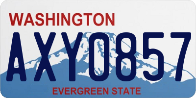 WA license plate AXY0857