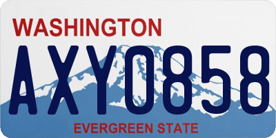 WA license plate AXY0858