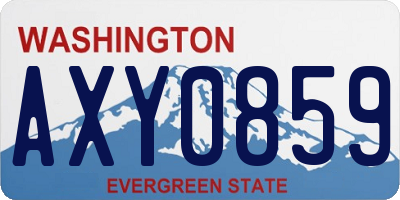 WA license plate AXY0859