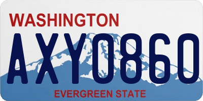 WA license plate AXY0860