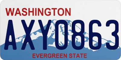 WA license plate AXY0863