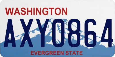 WA license plate AXY0864