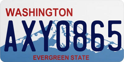 WA license plate AXY0865