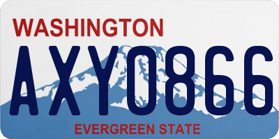 WA license plate AXY0866