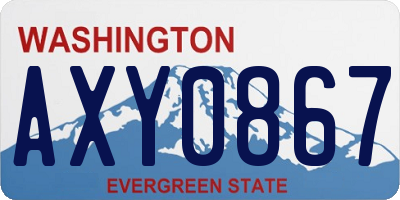 WA license plate AXY0867