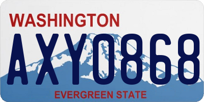 WA license plate AXY0868