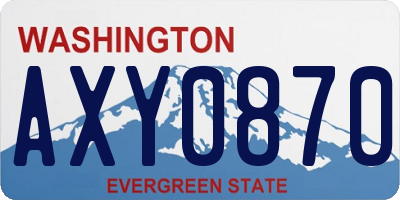 WA license plate AXY0870