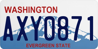 WA license plate AXY0871