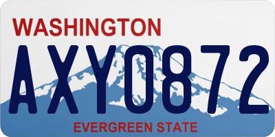 WA license plate AXY0872