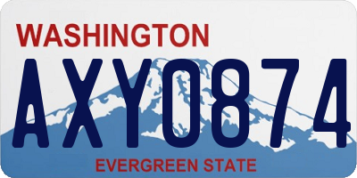 WA license plate AXY0874