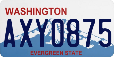 WA license plate AXY0875