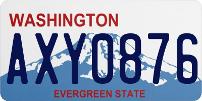 WA license plate AXY0876