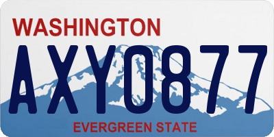 WA license plate AXY0877