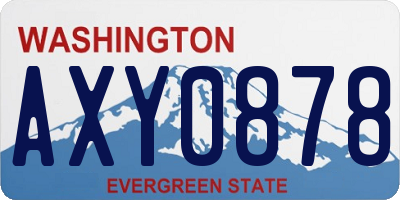 WA license plate AXY0878