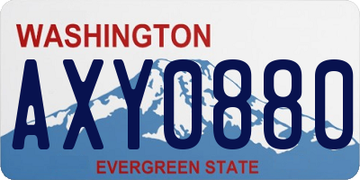 WA license plate AXY0880