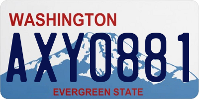WA license plate AXY0881