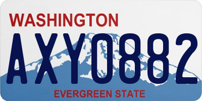 WA license plate AXY0882