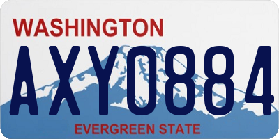 WA license plate AXY0884