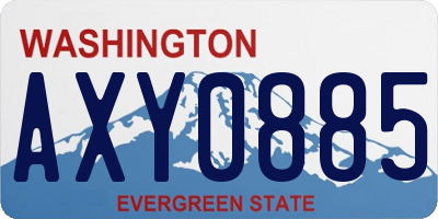 WA license plate AXY0885
