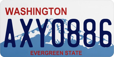WA license plate AXY0886