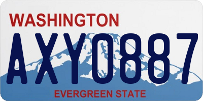 WA license plate AXY0887