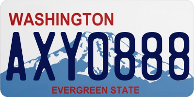 WA license plate AXY0888