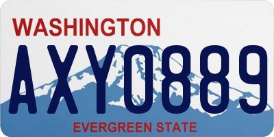 WA license plate AXY0889