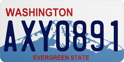 WA license plate AXY0891