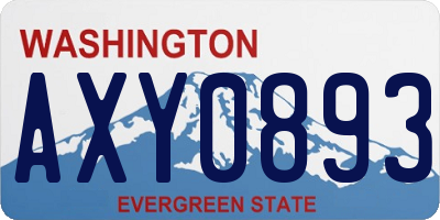 WA license plate AXY0893