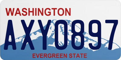 WA license plate AXY0897