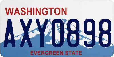 WA license plate AXY0898